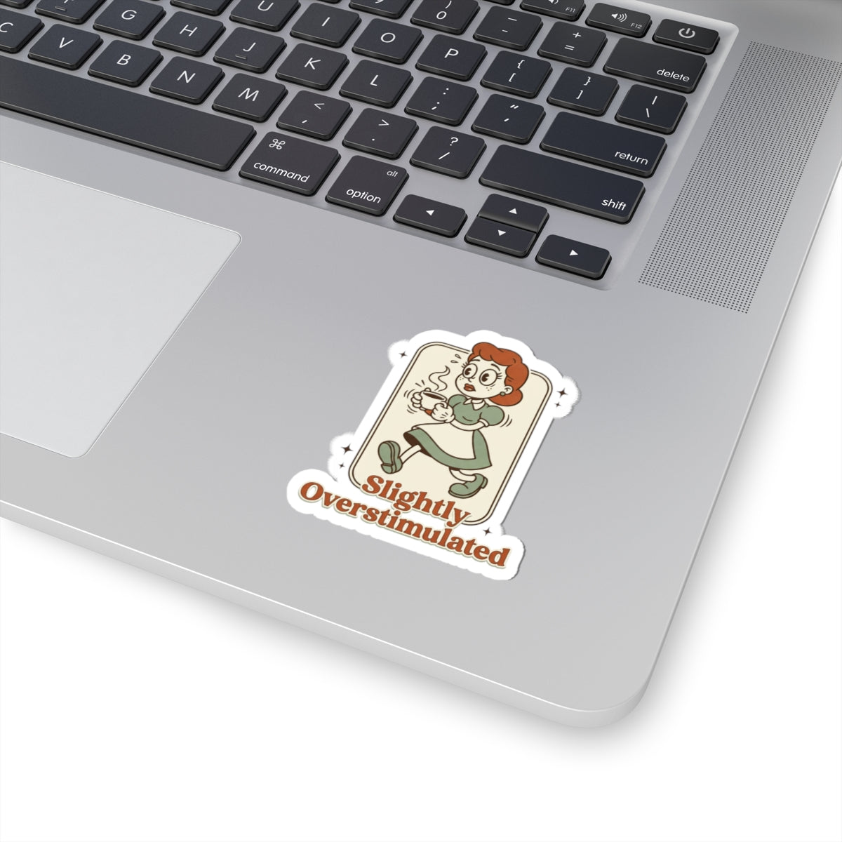 Slightly Overstimulated Sticker | vintage camping vibe, respect the locals