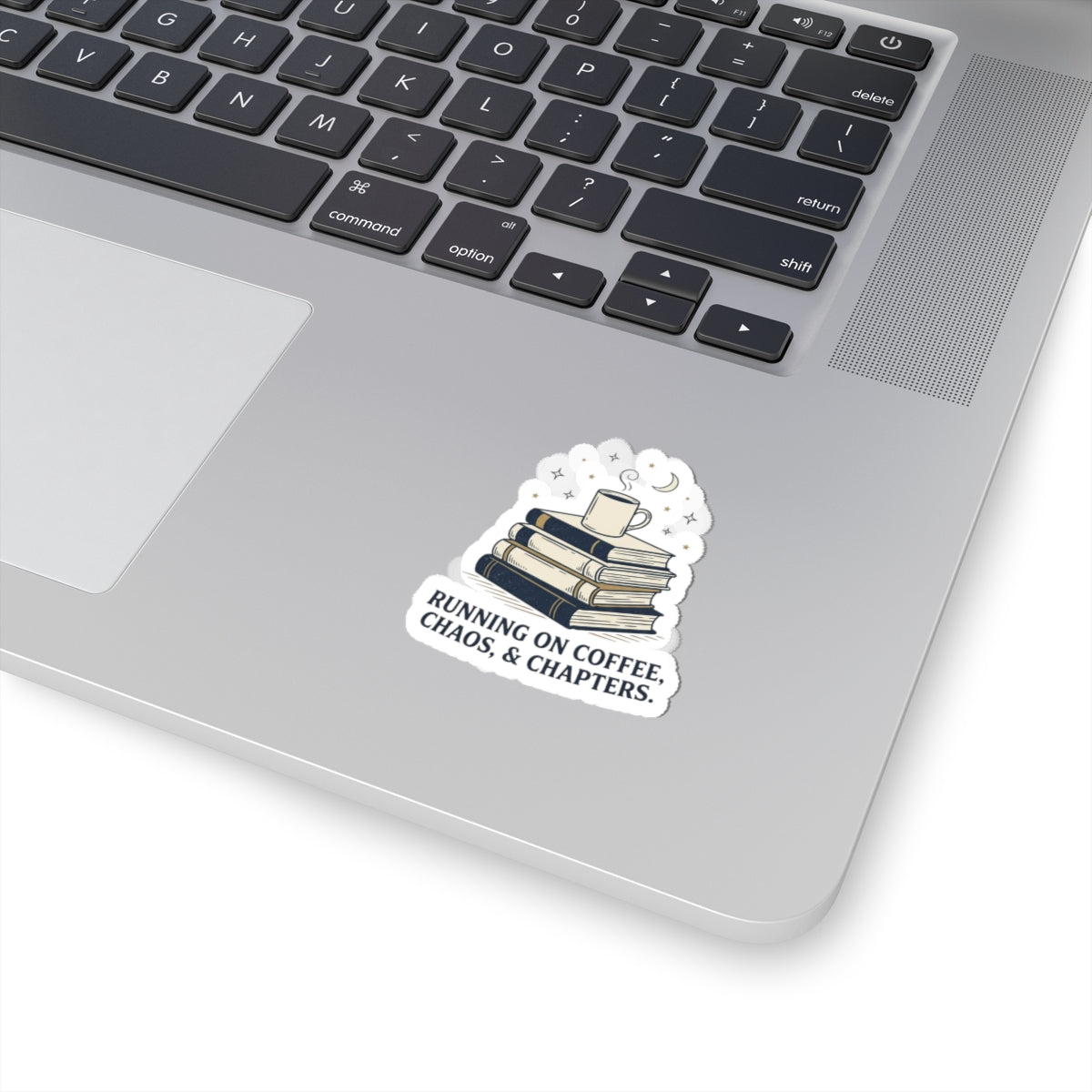 Running on Coffee Chaos & Chapters Sticker | summer aesthetic, hand-drawn pastel
