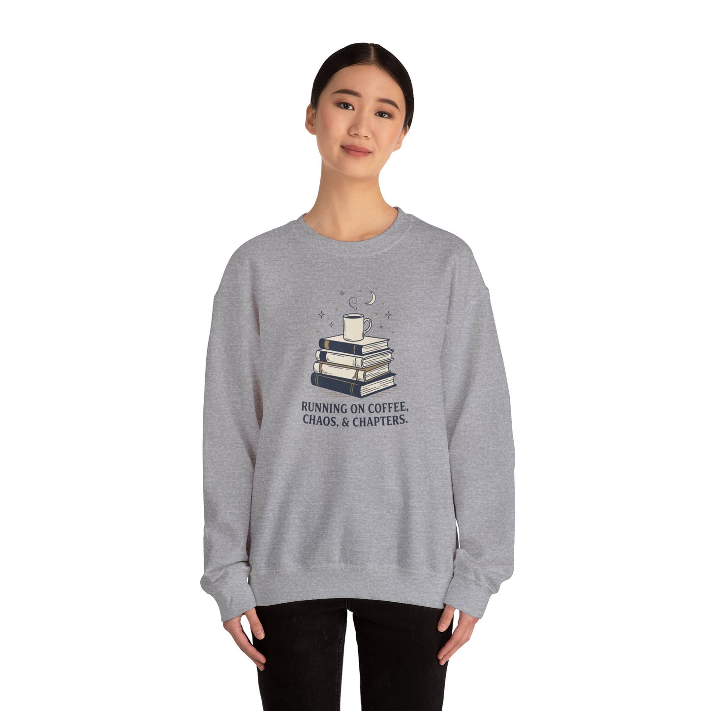 Running on Coffee & Chapters Sweatshirt | summer aesthetic, hand-drawn pastel