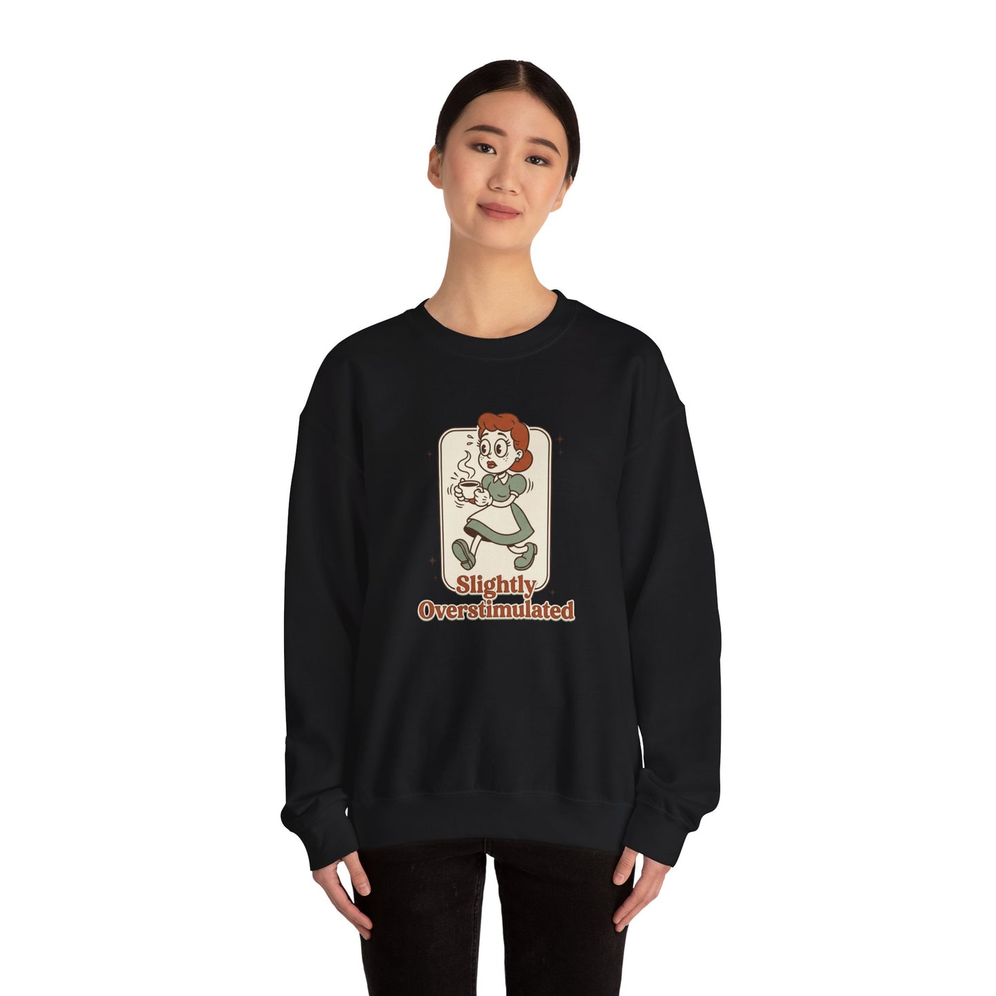Slightly Overstimulated Sweatshirt | vintage camper vibe, leave no trace