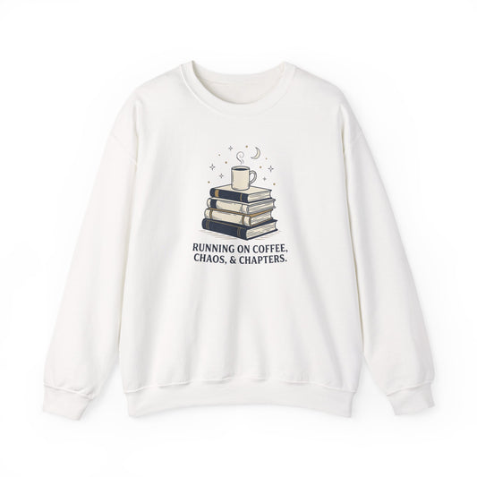 Running on Coffee & Chapters Sweatshirt | summer aesthetic, hand-drawn pastel