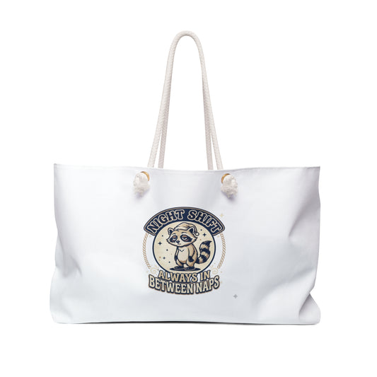 Night Shift Weekender Bag – Cozy Coffee & Relaxation Travel Tote