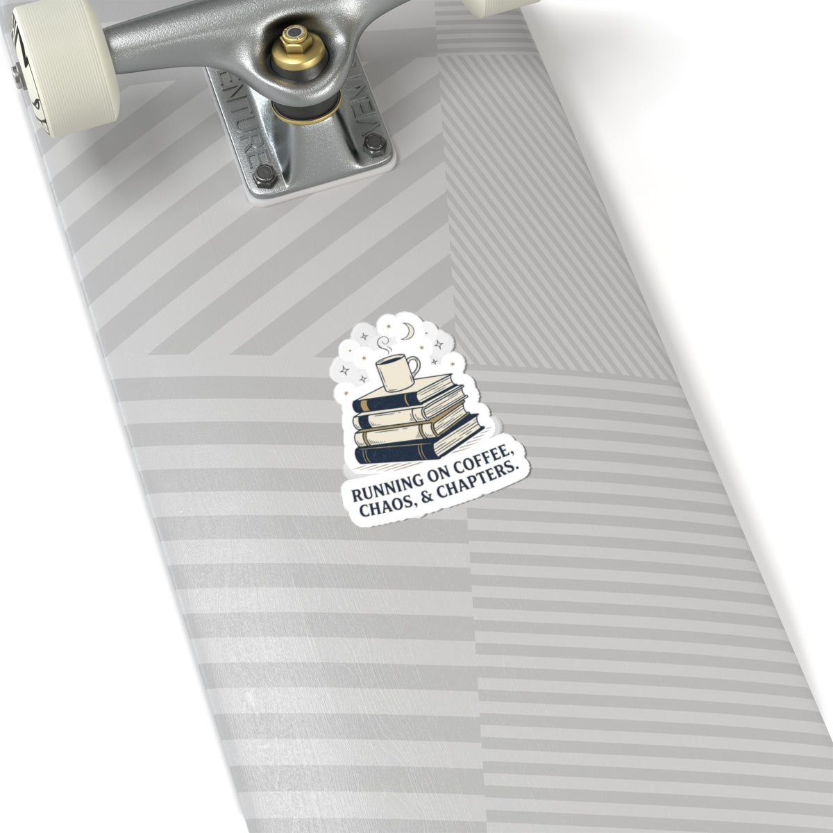 Running on Coffee Chaos & Chapters Sticker | summer aesthetic, hand-drawn pastel