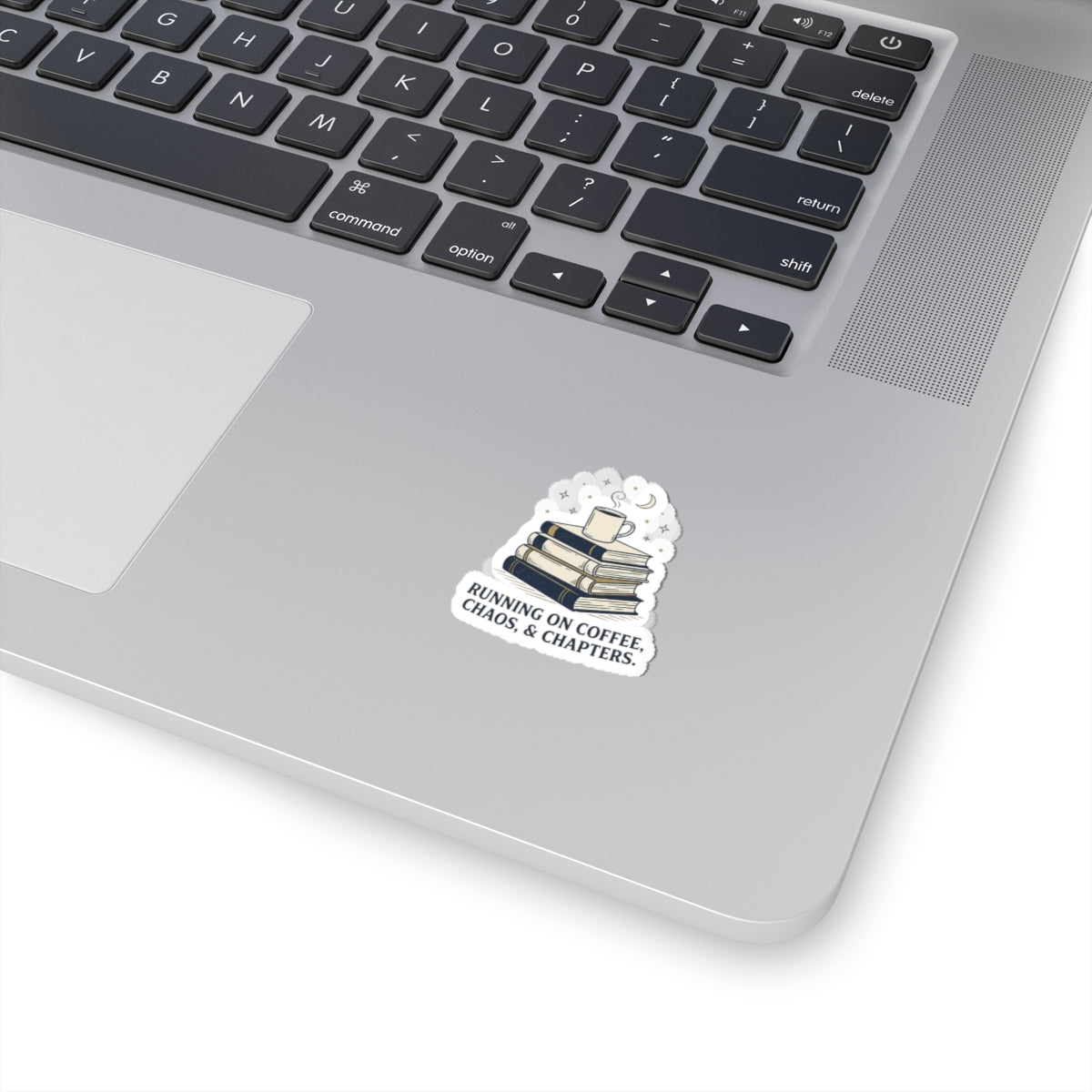 Running on Coffee Chaos & Chapters Sticker | summer aesthetic, hand-drawn pastel