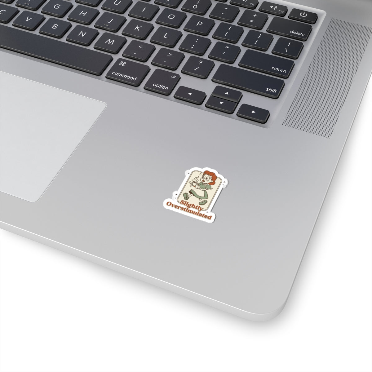 Slightly Overstimulated Sticker | vintage camping vibe, respect the locals
