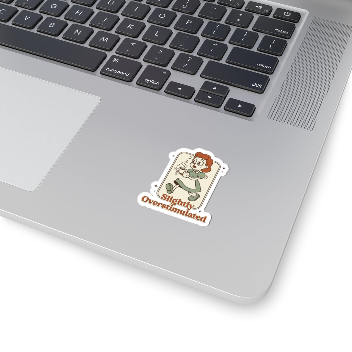 Slightly Overstimulated Sticker | vintage camping vibe, respect the locals