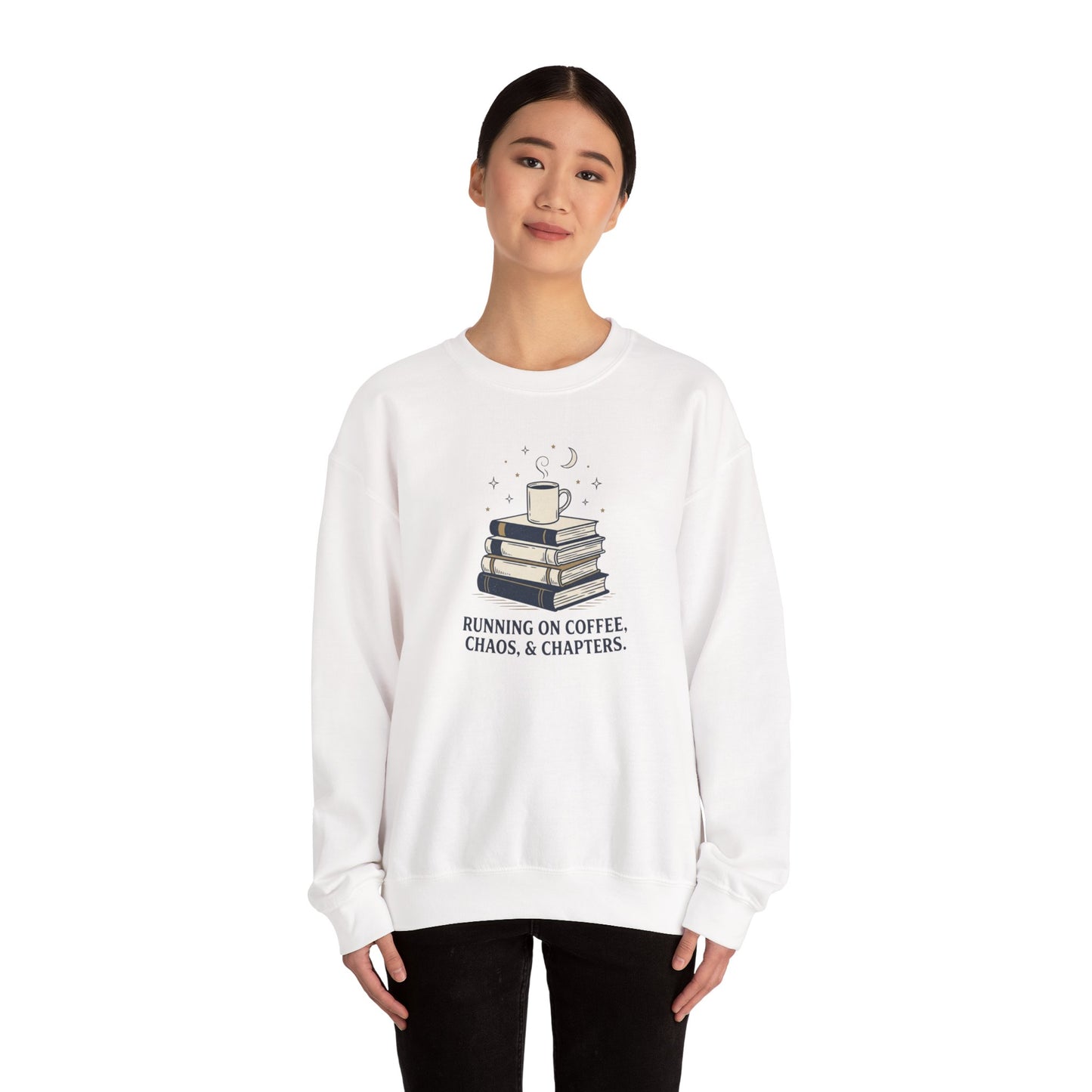 Running on Coffee & Chapters Sweatshirt | summer aesthetic, hand-drawn pastel